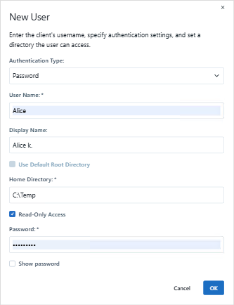 Image showing the read-only option in the edit user page
